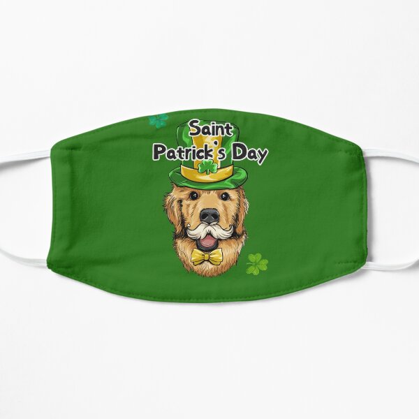 Saint Patrick's Day, Golden Retriever Dog  Flat Mask