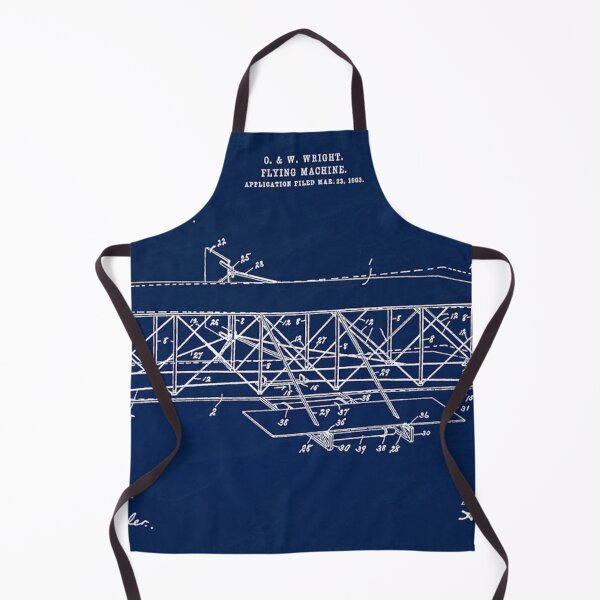 Item preview, Orville, 1906 Flying Machine, original patent drawing slate blue background designed and sold by QualitySolution.