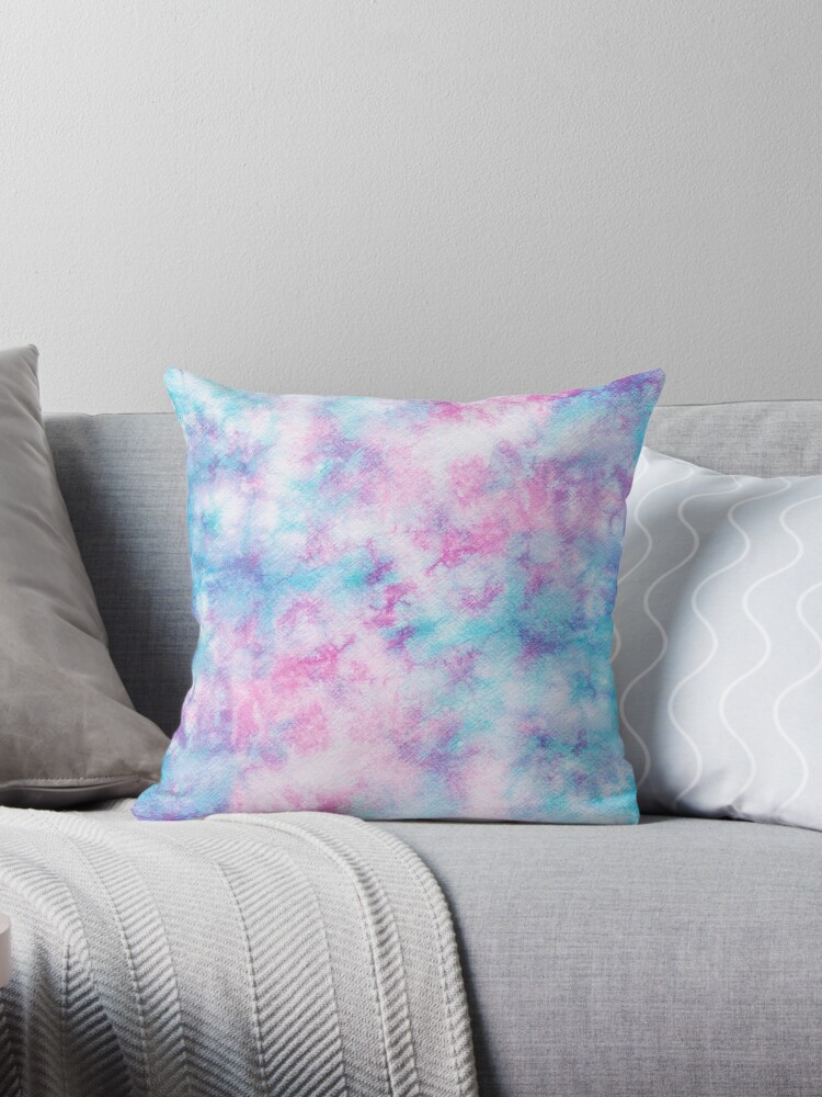 light Blue and Pink Tie Dye Print