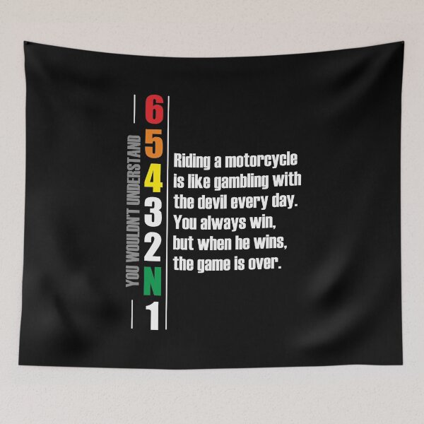 Item preview, 1N23456 Riding a motorcycle is like gambling with the devil every day. You always win, but when he wins, the game is over. Motorcycle Design designed and sold by Decalium.