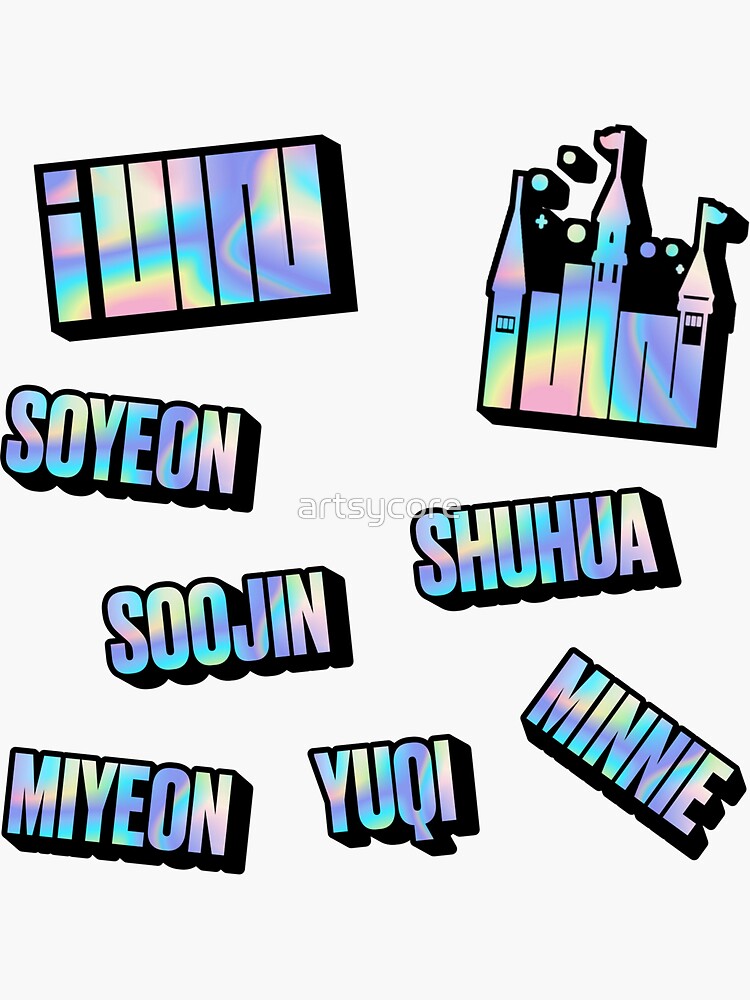 KPOP Lightstick Holographic Vinyl Stickers A to T 