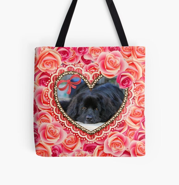 Newfie Heart All Over Print Tote Bag