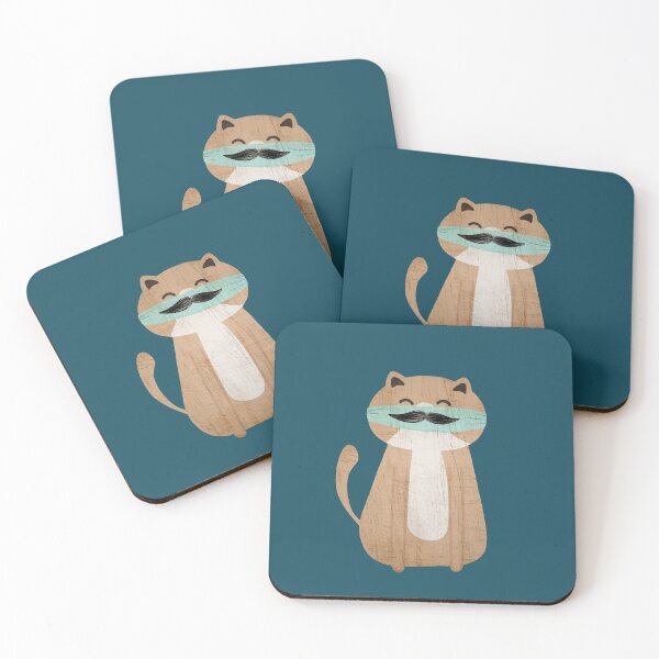 Item preview, Lovely cat with mustache mask designed and sold by piastrelli.