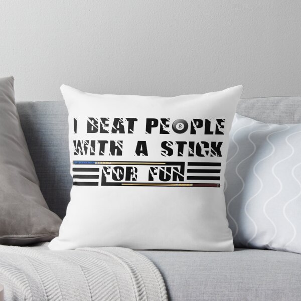 Artikelvorschau, Ich schlug Leute mit einem Stock zum Spaß Stichwort Sportpool Billard - Geschenk für Billardspieler - Lustiges Weiß entworfen und verkauft von NSTeeDesign.