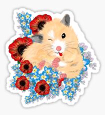 Cute Golden Syrian Hamster by LeahG Sticker