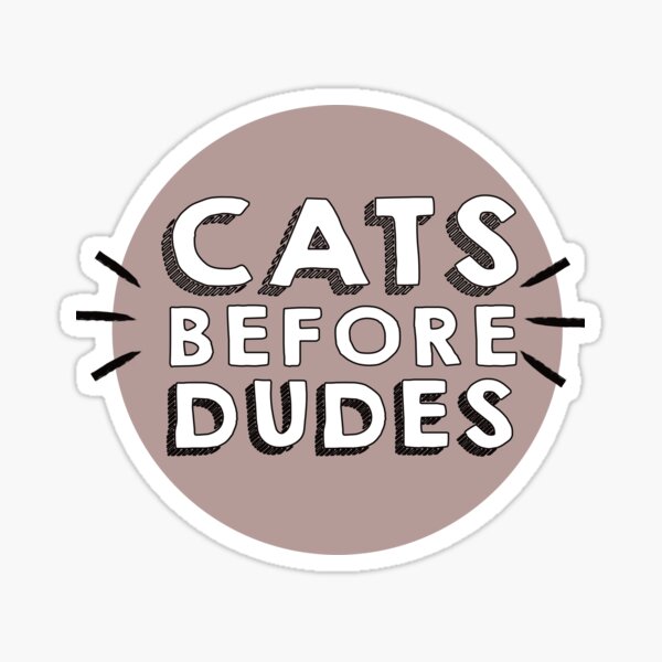 Cat Before Dudes Sticker