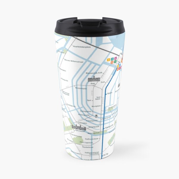 Amsterdam City Rail Map Square Travel Mug