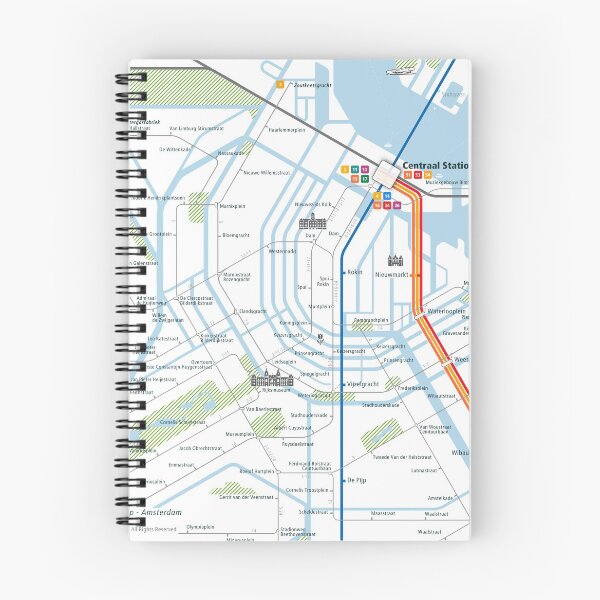 Item preview, Amsterdam City Rail Map Square designed and sold by AnsgarVollmer.