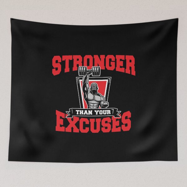 Item preview, Stronger Than Your Excuses - Motivational Gym Quote designed and sold by PrintPress.