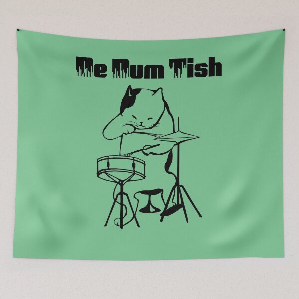 Item preview, Drummer Cat, Drumming Cat, Cat Dummer, De Dum Tish designed and sold by HomeConscious.