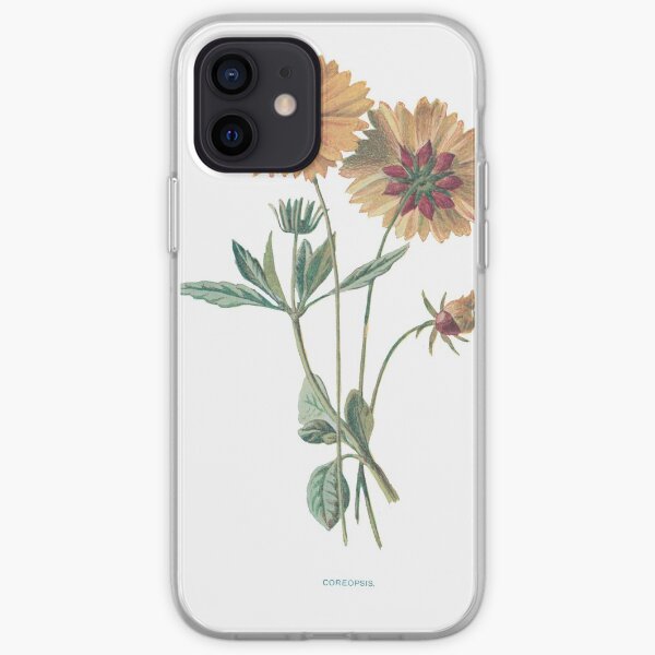 Coreopsis Print, Original Flower Print, Botanical Antique, Antique print, Coreopsis Wall art, Coreopsis Flower, Botanical Prints iPhone Soft Case