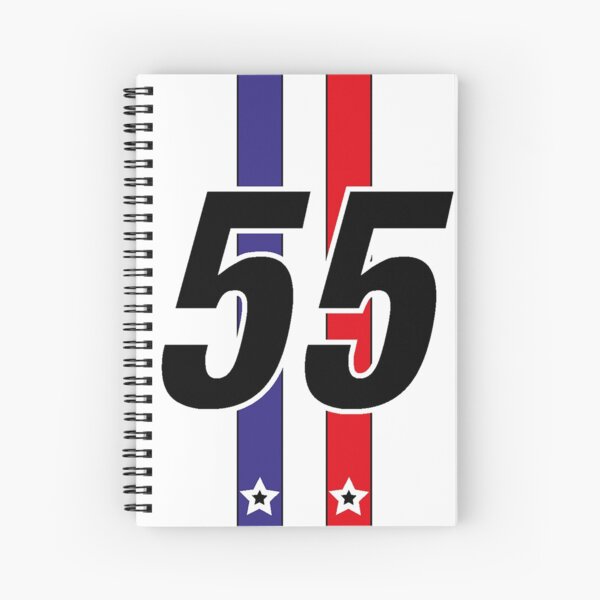 Number 55 Tricolor and 2 Stars Spiral Notebook