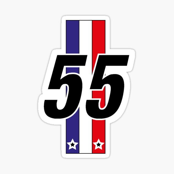 Number 55 Tricolor and 2 Stars Sticker