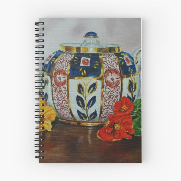 Item preview, Tetera vieja con capuchinas - pintura al óleo designed and sold by Avril Brand.
