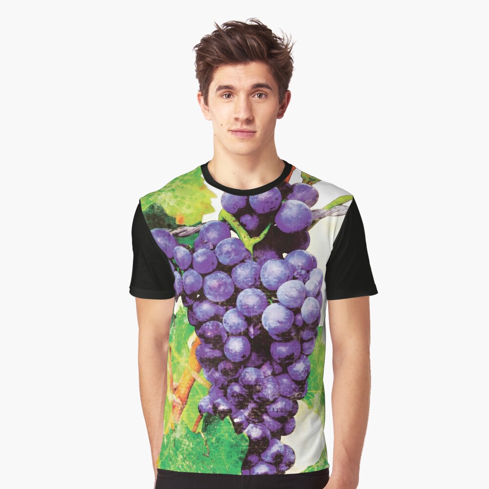 Watercolor Purple Hanging Grapes