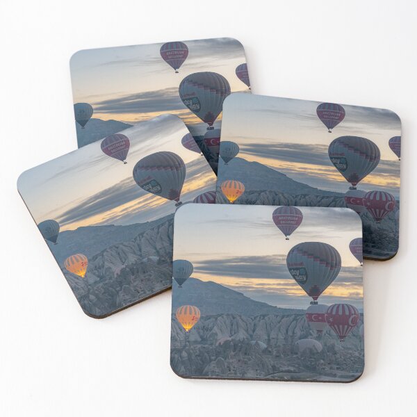 Item preview, Cappadocia balloons at sunrise over mountain valley designed and sold by NinelRo.