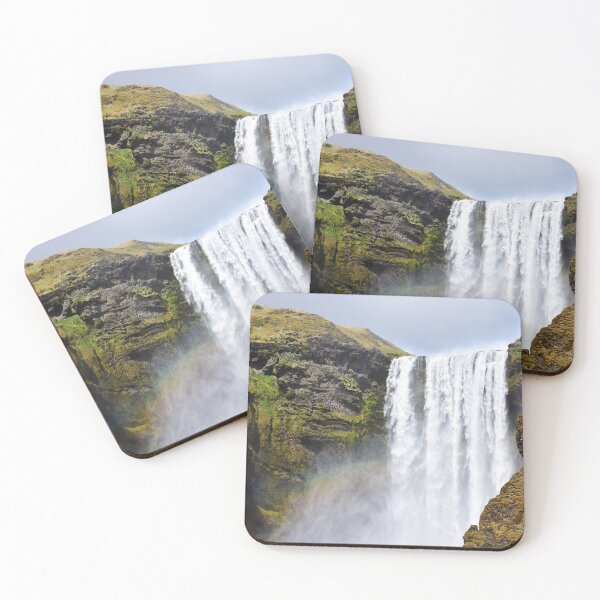Item preview, Skogafoss including a rainbow designed and sold by elisainiceland.
