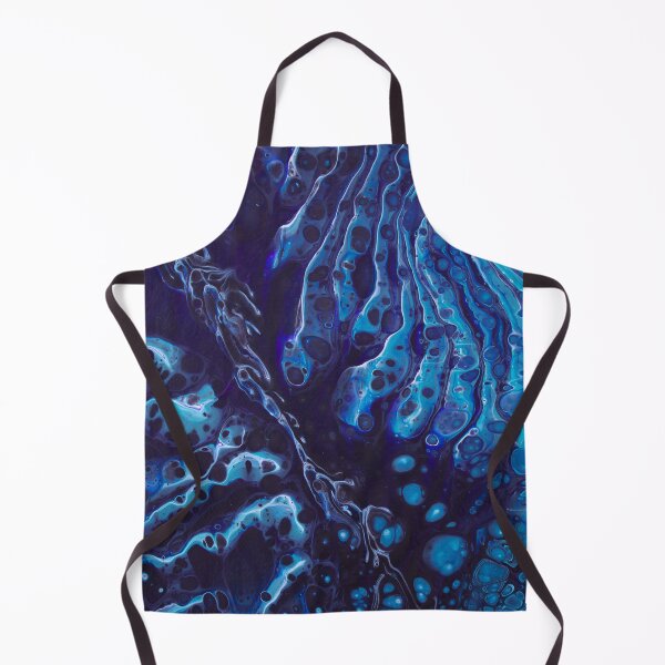 Item preview, Acrylic Pour Trail Art with blues and blacks designed and sold by KinsleyCole.
