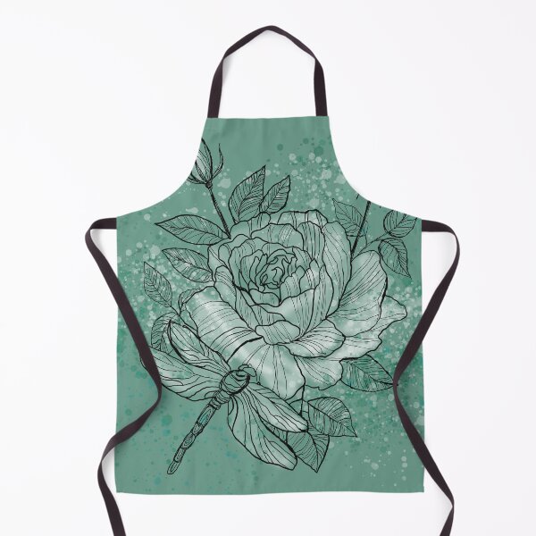 Item preview, Rose and dragonfly on blue digital illustration designed and sold by NinaJayasinghe.