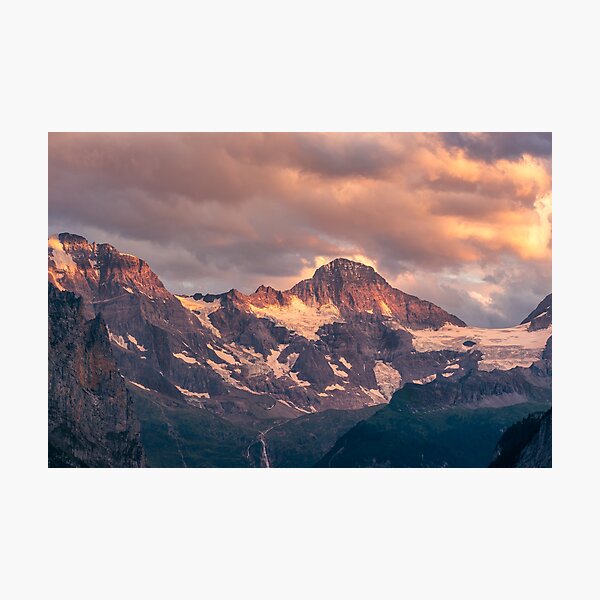 Item preview, Golden evening light on Lauterbrunnen Breithorn, Switzerland designed and sold by svanaerschot.