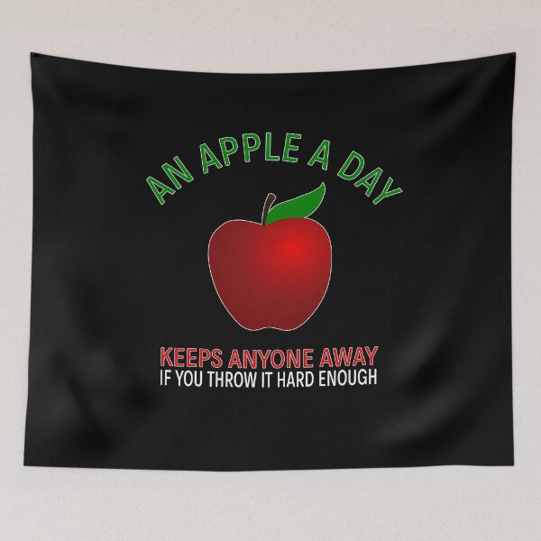 Item preview, Apple A Day Funny Quote Pun Fruit Humor Random Cute designed and sold by sillyquestions.