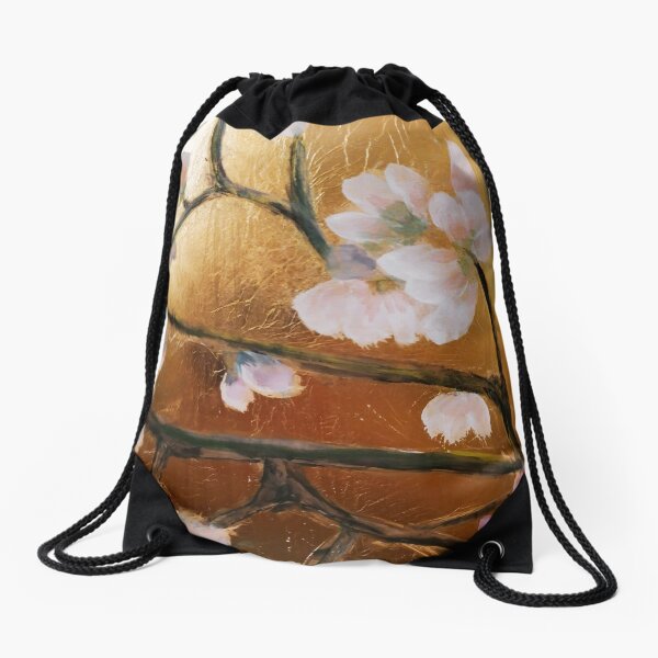 Cherry flowers Drawstring Bag