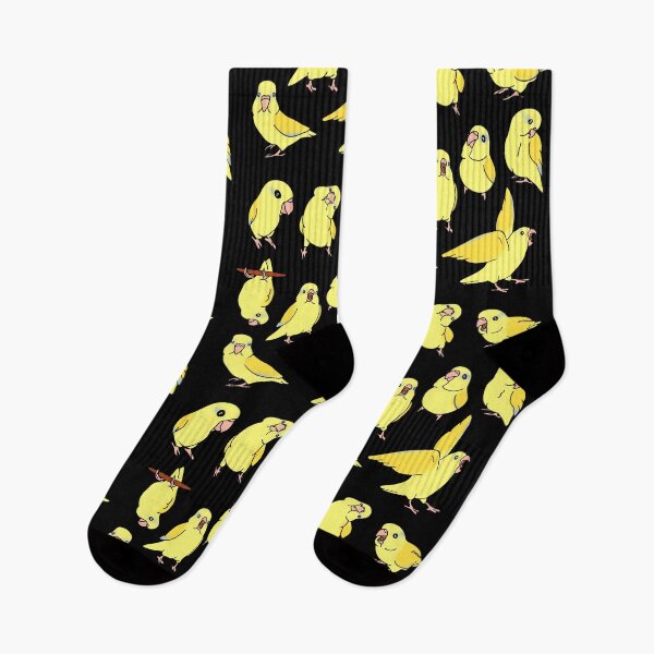 Item preview, yellow parrotlet doodle pattern designed and sold by FandomizedRose.
