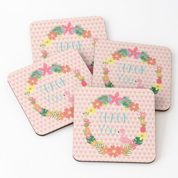 Item preview, Flamingo thank you post card designed and sold by printhappy.