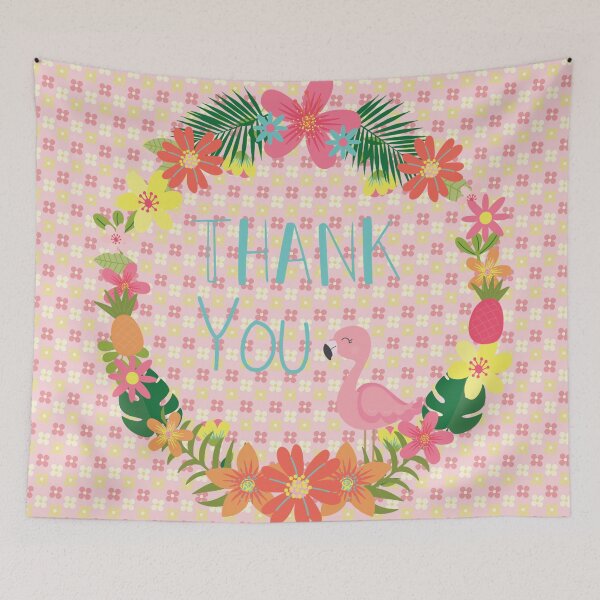 Item preview, Flamingo thank you post card designed and sold by printhappy.