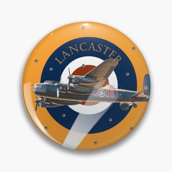 Item preview, Lancaster Bomber in a searchlight beam being strafed by anti aircraft Fire in RAF roundel  designed and sold by ajtechdesigns.