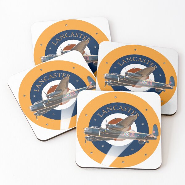 Item preview, Lancaster Bomber in a searchlight beam being strafed by anti aircraft Fire in RAF roundel  designed and sold by ajtechdesigns.