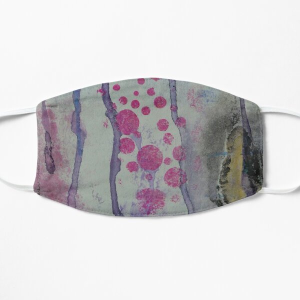 Pink bubbles abstract Flat Mask