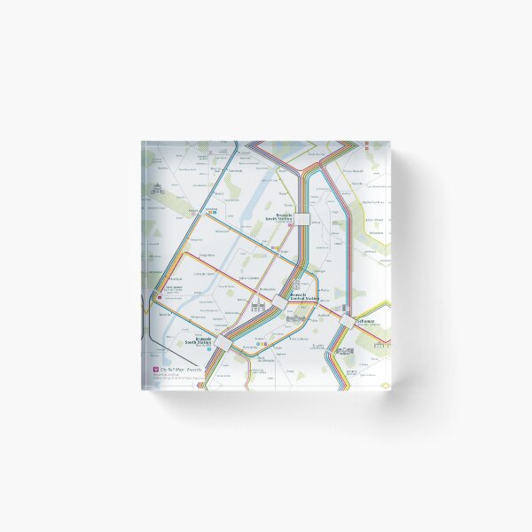 Item preview, Brussels City Rail Map Square designed and sold by AnsgarVollmer.