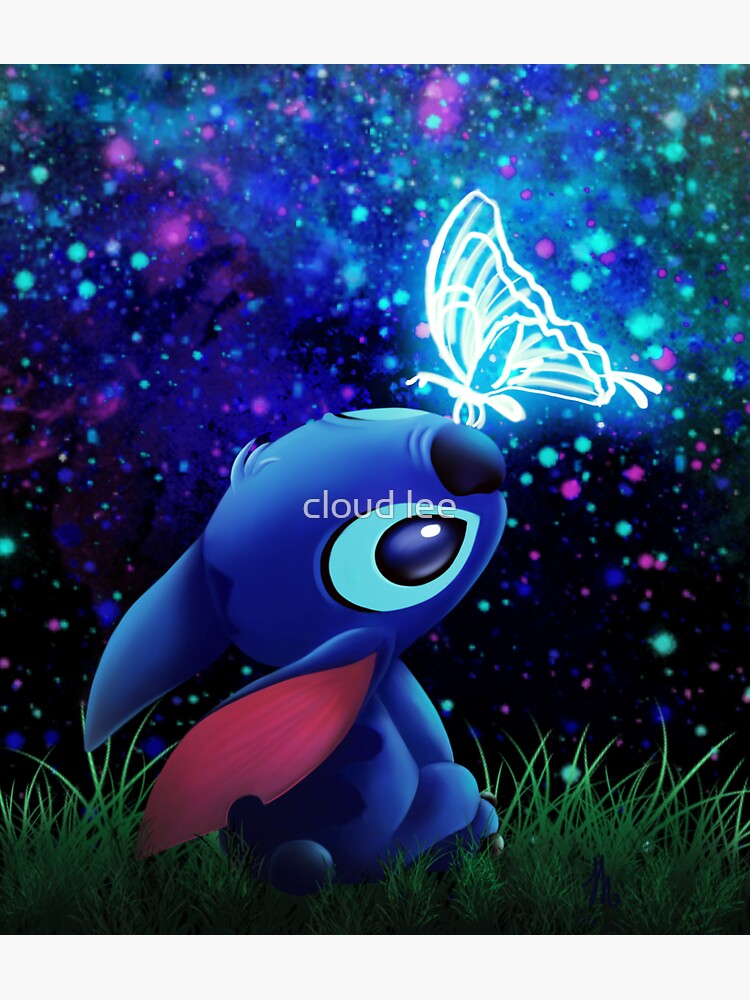 "stitch butterfly Starry sky" Sticker for Sale by cloudart2868 Redbubble