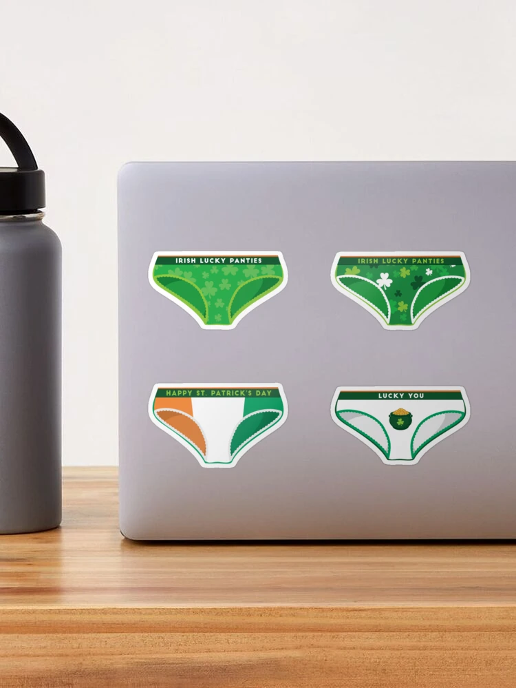 St Patrick Day Irish Lucky Underwear Panties Womens Underwear | Sticker