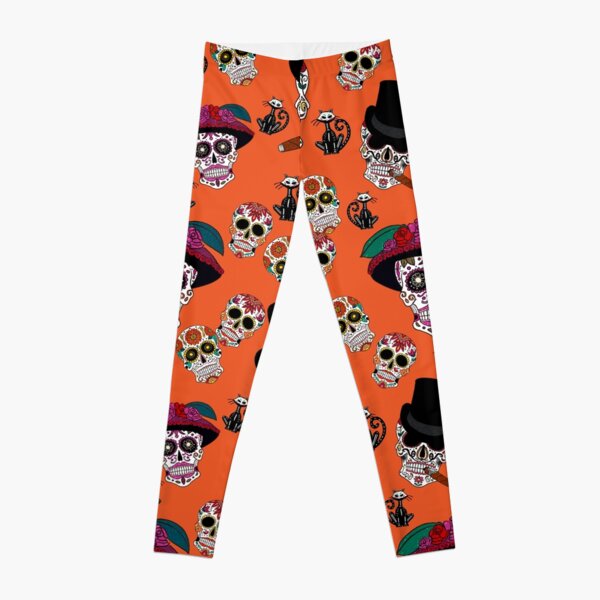 orange calaveras Legging