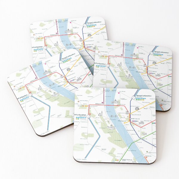 Item preview, Budapest City Rail Map Square designed and sold by AnsgarVollmer.