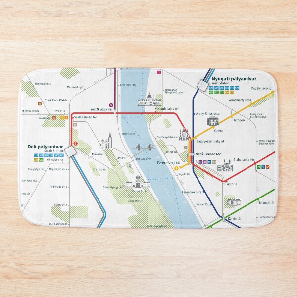 Item preview, Budapest City Rail Map Square designed and sold by AnsgarVollmer.