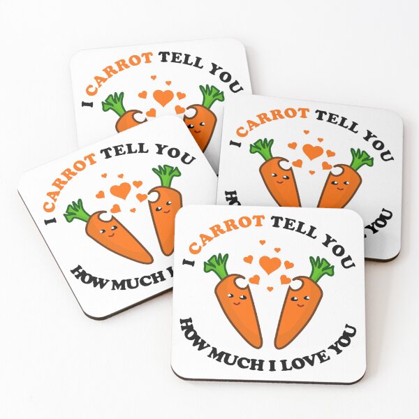 Item preview, I carrot tell you how much I love you - cute carrot circle with orange hearts I love you pun designed and sold by Deegital18.