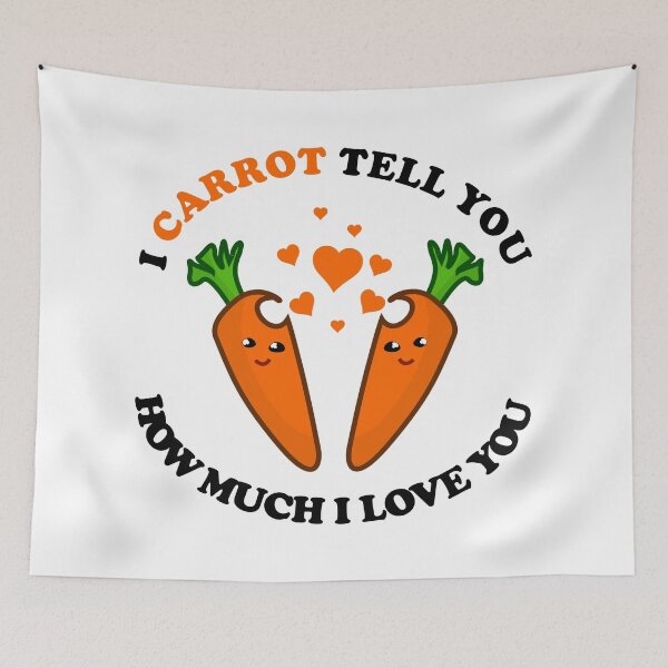 Item preview, I carrot tell you how much I love you - cute carrot circle with orange hearts I love you pun designed and sold by Deegital18.