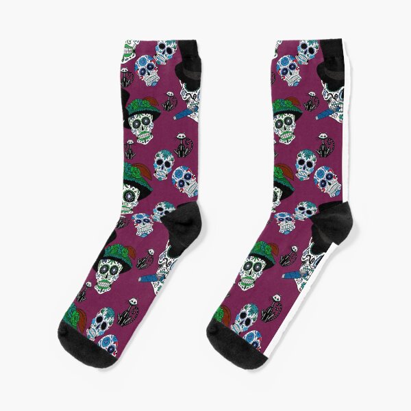 calaveras violettes Chaussettes