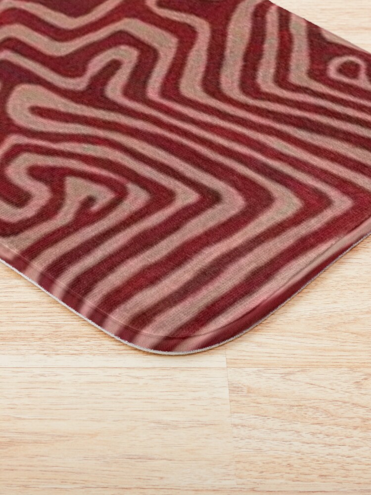 Alternate view of red and pink swirl pattern Bath Mat