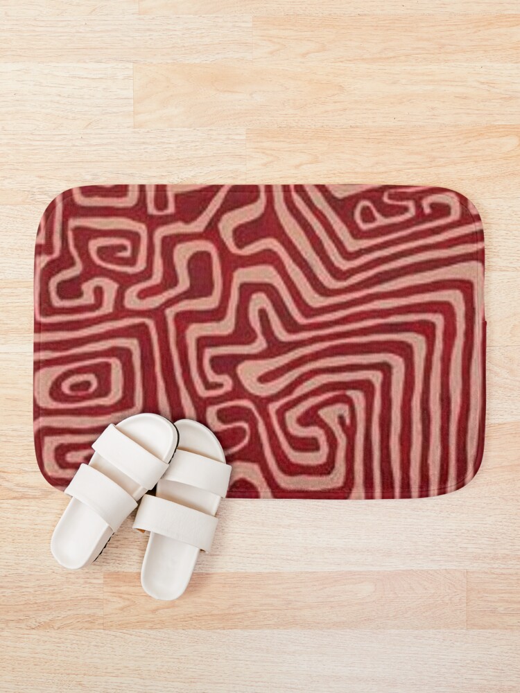 Alternate view of red and pink swirl pattern Bath Mat