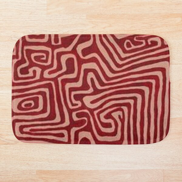 red and pink swirl pattern Bath Mat