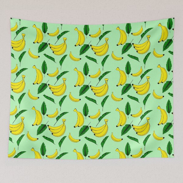 Item preview, Bananas and Leaves with White Background Summer Fruits Design designed and sold by SemDesigns1.