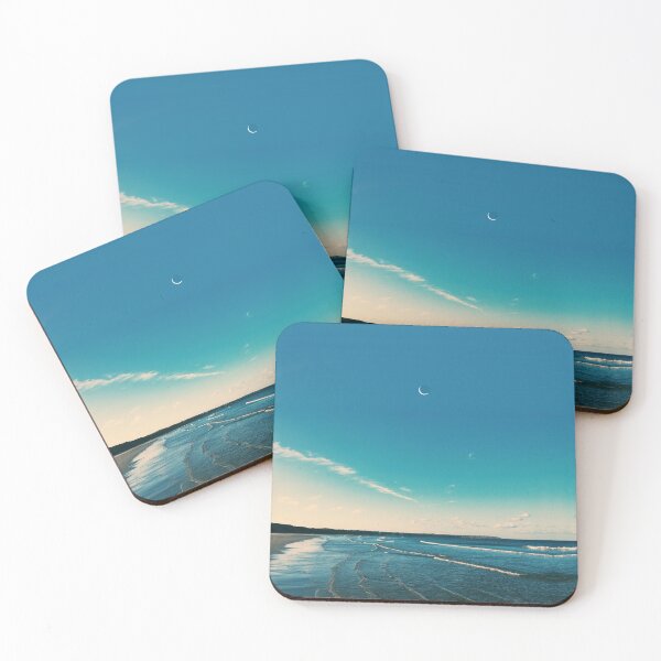 Item preview, Blue Ocean Beach with Moonrise designed and sold by Vincef444.