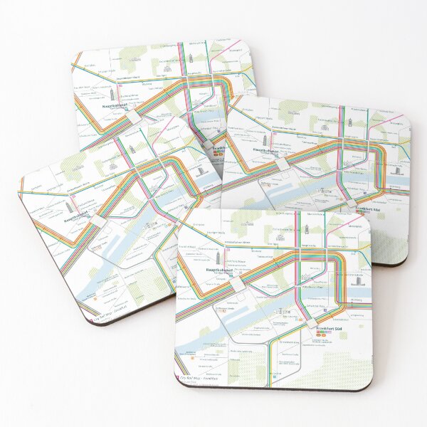 Item preview, Frankfurt City Rail Map Square designed and sold by AnsgarVollmer.