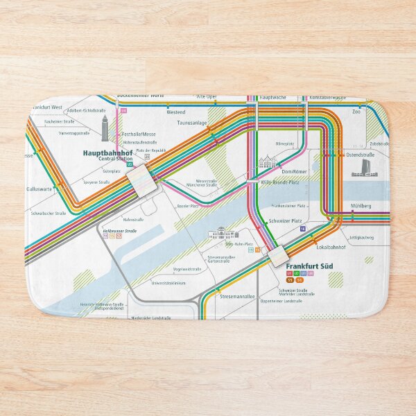 Item preview, Frankfurt City Rail Map Square designed and sold by AnsgarVollmer.