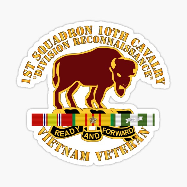 Item preview, Army - 1st Squadron, 10th Cavalry w SVC Ribbon designed and sold by Military Insignia Products.