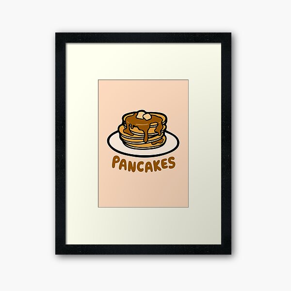 Pancakes with Butter and Syrup Pattern on Pale Peach Framed Art Print